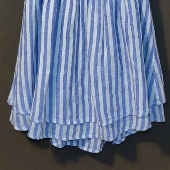 Rails Angelina Borocay Stripe Smocked Waist Linen Blend Dress SIZE XS - Picture 4 of 8